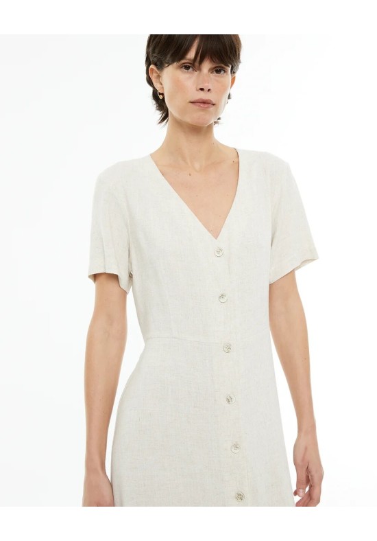 VESTIDO MIDI DE MANGA CORTA