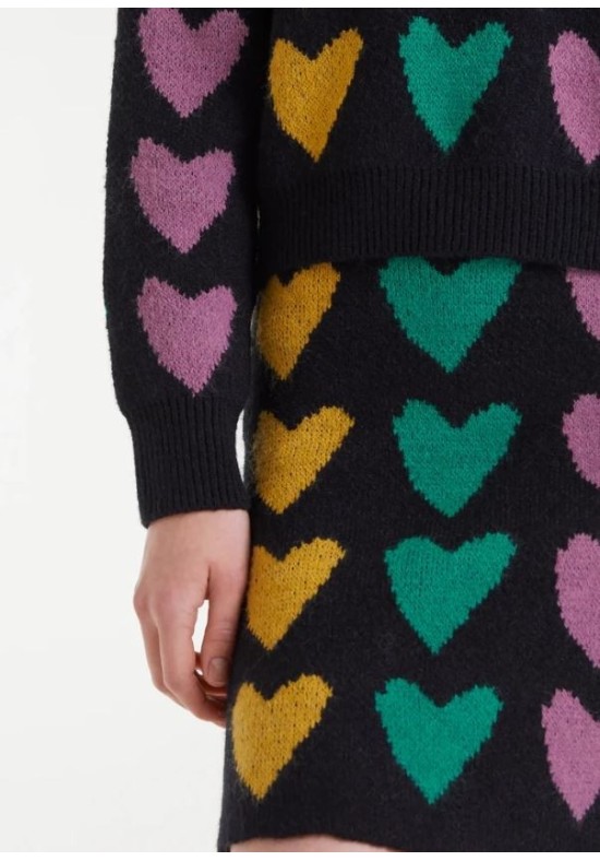 FALDA CORTA ESTAMPADO CORAZONES